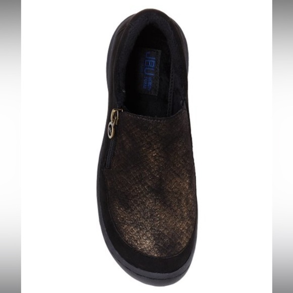 - NIB JBU by Jambu Black Gold Cranberry Side-zip Fleece Lined Loafer Shoe - Picture 4 of 13